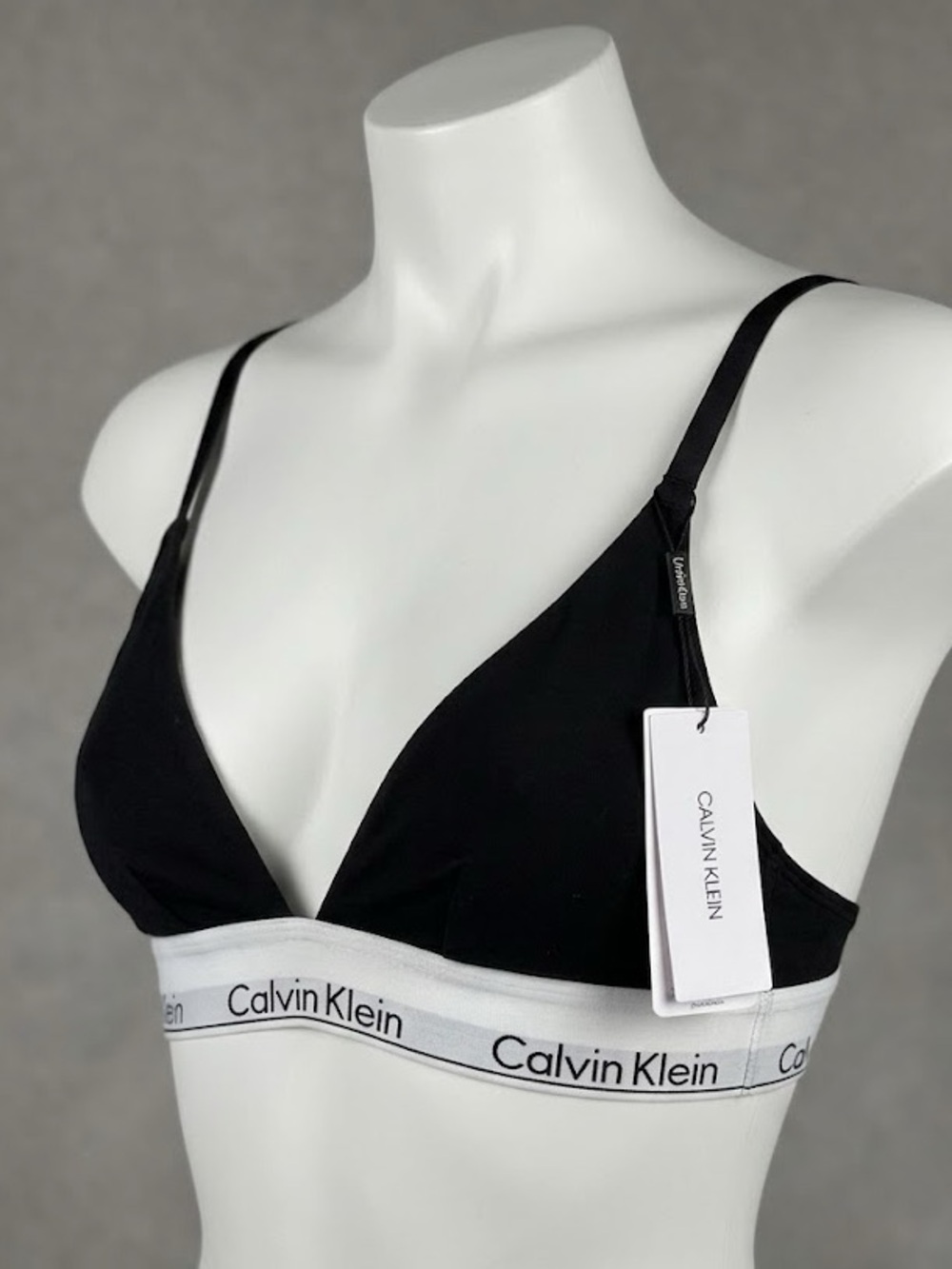 Calvin Klein Black & White Logo Band Triangle Bralette